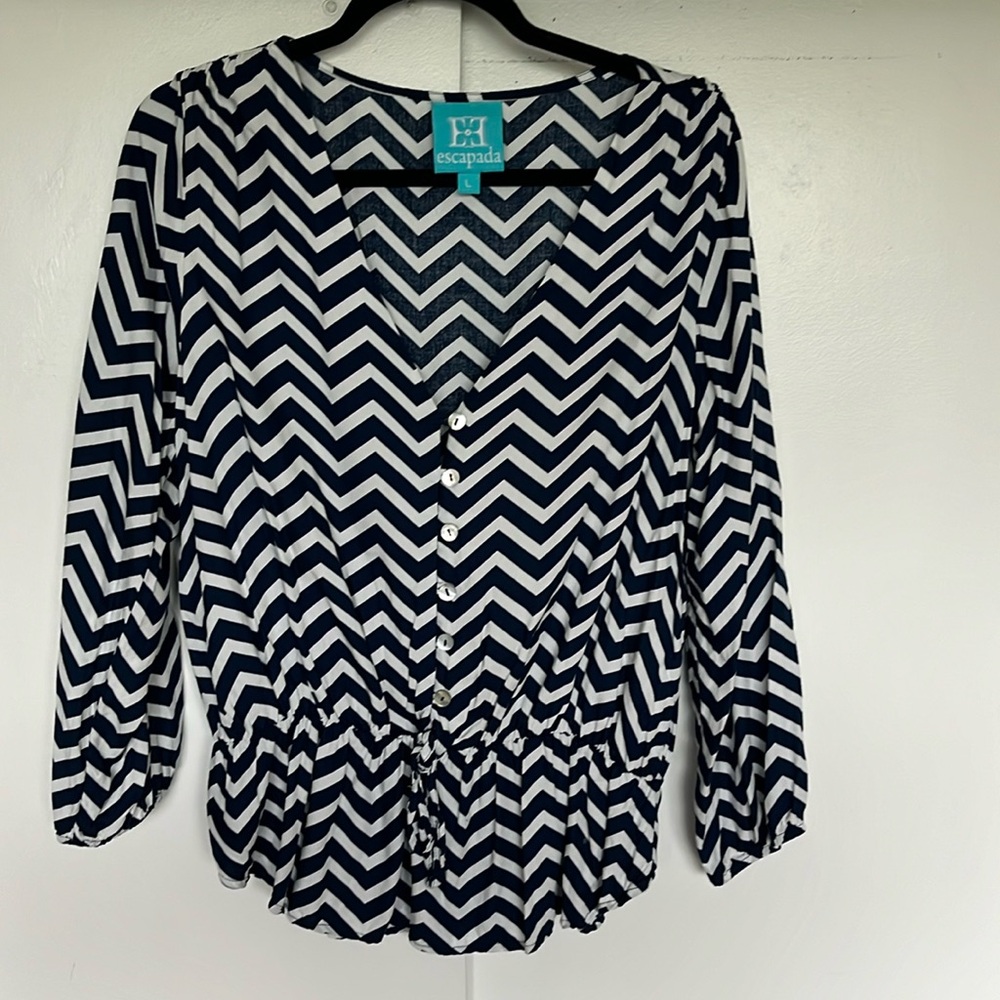 Escapada Chevron Print Top
